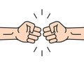 Fist bump icon hand. Strong fight vector friendship bro flat fist bump icon desing