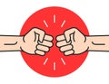 Fist bump icon hand. Strong fight vector friendship bro flat fist bump icon desing