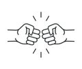 Fist bump icon hand. Strong fight vector friendship bro flat fist bump icon desing