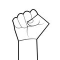 Fist bump line icon The concept of power and conflict, competition, Team work, partnership, friendship, struggle. hands clenched