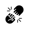 Fist bump sign black glyph icon Royalty Free Stock Photo