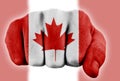 Fist with canadian flag