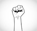 Fist, , drawing for your claim. Royalty Free Stock Photo