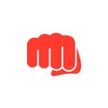 Fist, forward punch icon vector, filled flat sign, solid colorful pictogram isolated on white. Royalty Free Stock Photo