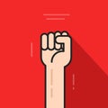 Fist hand up, revolution logo idea, freedom symbol, soviet concept Royalty Free Stock Photo