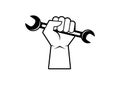 Raised fist holding a wrench icon vector Royalty Free Stock Photo