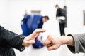 Fist hands bump at the brazilian Jiu Jitsu training Royalty Free Stock Photo