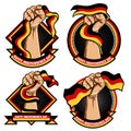 Fist hands with germany flag illustration