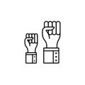 fist, hands and gestures, protest line icon. Elements of protests illustration icons. Signs, symbols can be used for web, logo, Royalty Free Stock Photo