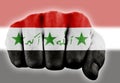 Fist with iraqi flag Royalty Free Stock Photo