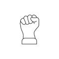 Fist line icon.