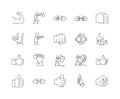 Fist line icons, signs, vector set, outline illustration concept Royalty Free Stock Photo