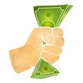 Fist with money Royalty Free Stock Photo