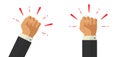 Fist power flat icon vector as punch achievement or strong protest fight graphic isolated cutout, motivation energy strength hand