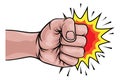 Fist Punch Hand Comic Pop Art Explosion Cartoon Royalty Free Stock Photo