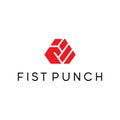 Fist punch logo design vector template