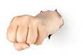 Fist Punch Torn Paper Cutout Royalty Free Stock Photo