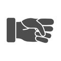 Fist solid icon, hand gestures concept, clenched hand sign on white background, power gesture icon in glyph style for Royalty Free Stock Photo