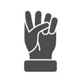 Fist solid icon, hand gestures concept, power gesture sign on white background, Raised fist icon in glyph style for Royalty Free Stock Photo
