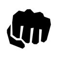 Fist symbol icon with a white background Royalty Free Stock Photo