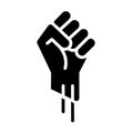 Fist up black glyph icon Royalty Free Stock Photo