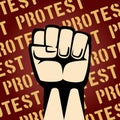 Fist Up Protest Poster