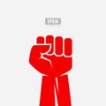 Fist vector icon, revolution concept