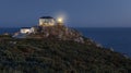 Fisterra Lighthouse at Night, Spain Royalty Free Stock Photo
