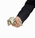 Fistful of cold hard cash Royalty Free Stock Photo