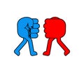 Fists hit each other. Fists fight. Concept of enmity and fight symbol Royalty Free Stock Photo