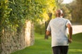 Fit African American man running. Royalty Free Stock Photo