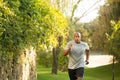 Fit African American man running. Royalty Free Stock Photo