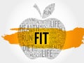FIT apple word cloud collage Royalty Free Stock Photo