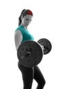 Young woman doing biceps curl with a barbell Royalty Free Stock Photo