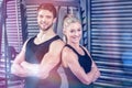 Fit couple with arm crossed Royalty Free Stock Photo