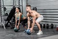 Fit couple doing ball exercise Royalty Free Stock Photo