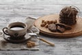 Fit food. Oat cookies and coffee for breakfast Royalty Free Stock Photo