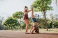 Fit Girls Show Incredible Flexibility and Strength in Outdoor Workout