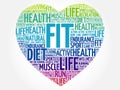 FIT heart word cloud, fitness