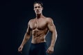 Fit male model posing his muscles Royalty Free Stock Photo