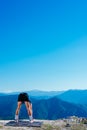 Fit male runner stretching his legs and getting ready for a long run  workout  early in the morning on a nice sunny day Royalty Free Stock Photo