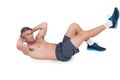 Fit man doing sit ups with no shirt on Royalty Free Stock Photo