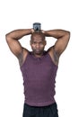 Fit man exercising with dumbbell Royalty Free Stock Photo