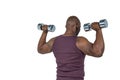 Fit man exercising with dumbbell Royalty Free Stock Photo