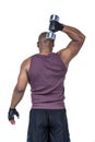 Fit man exercising with dumbbell Royalty Free Stock Photo