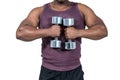 Fit man exercising with dumbbell Royalty Free Stock Photo