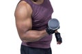 Fit man exercising with dumbbell Royalty Free Stock Photo