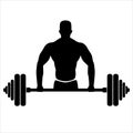 Barbell bodybuilder icon. Royalty Free Stock Photo