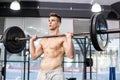 Fit man lifting barbell Royalty Free Stock Photo