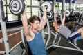 Fit man lifting barbell Royalty Free Stock Photo